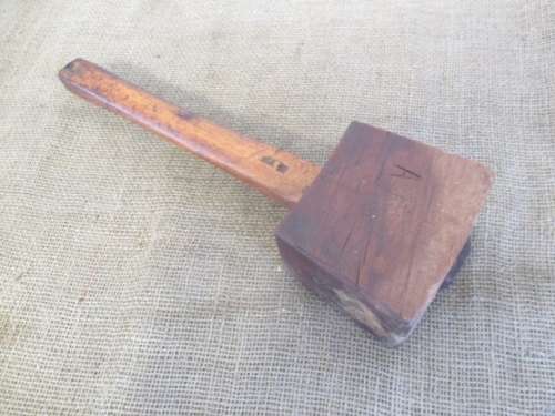 Beautiful Vintage Carpenter`s Solid Wooden Mallet