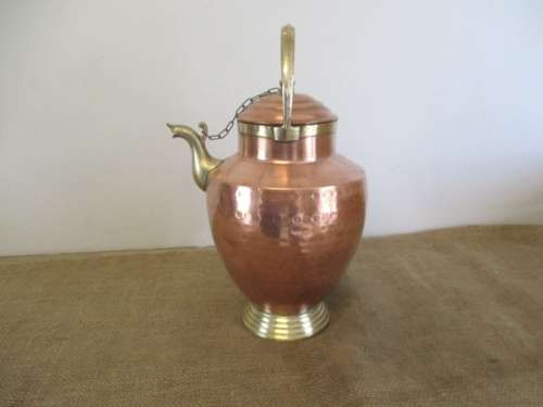 For Lorna`s Bid Only - An Impressive Vintage Solid Hammered Copper And Brass `A Tivoli Original`