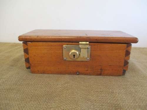 Characterful And Charming Vintage Hand Made Wooden Box With Dovetail Joints