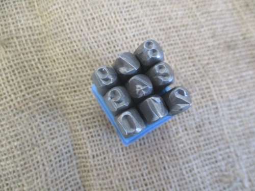 Nice Set Of Nine 10mm Machine Made Number Punches
