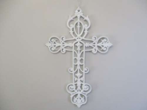 Very Pretty Vintage Cast Iron Wall Hanging Cross
