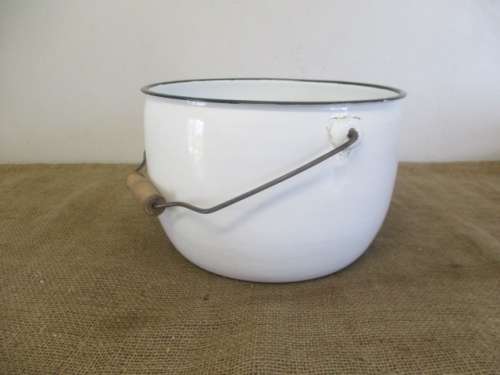 For Lorna`s Bid Only - Lovely Old La Bain Paris Enamel Bucket