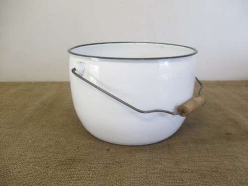 For Lorna`s Bid Only - Lovely Old La Bain Paris Enamel Bucket