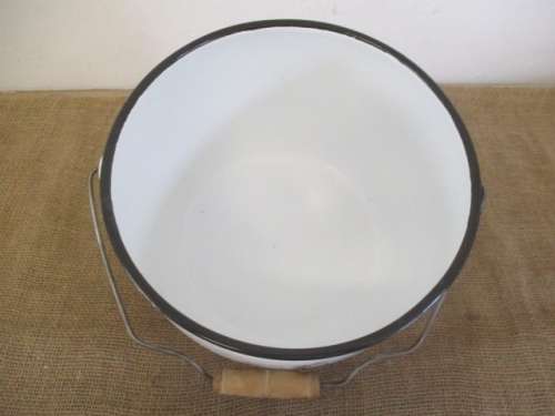 For Lorna`s Bid Only - Lovely Old La Bain Paris Enamel Bucket