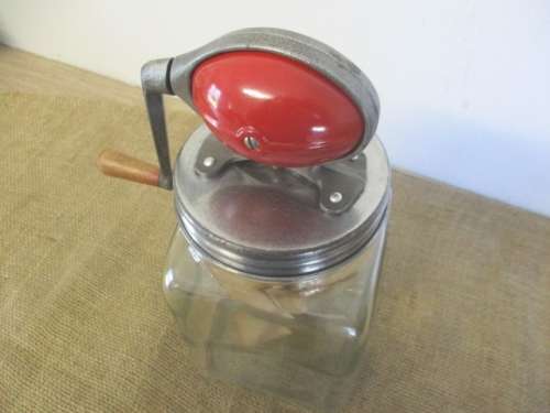 Very Rare No 4 Dazey 4Qt Butter Churn On Blow Glass Jar