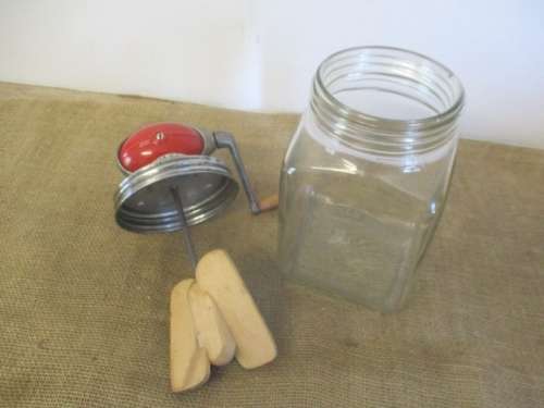 Very Rare No 4 Dazey 4Qt Butter Churn On Blow Glass Jar