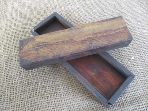 Vintage Double Sided Sharpening Stone In Wooden Holder