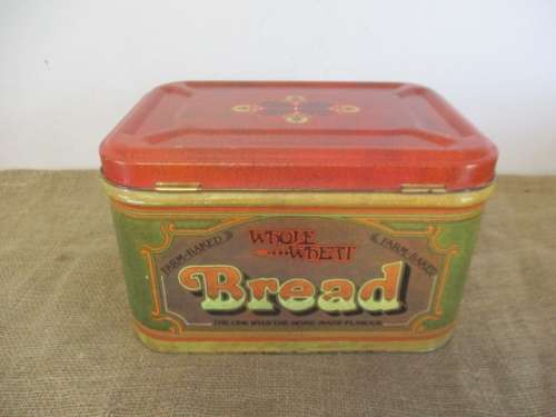 Beautiful Vintage Farm-Baked Whole Wheat Bread Bin By Metal Box SA. Ltd    1960`s - 1970`s