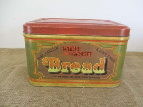Beautiful Vintage Farm-Baked Whole Wheat Bread Bin By Metal Box SA. Ltd    1960`s - 1970`s