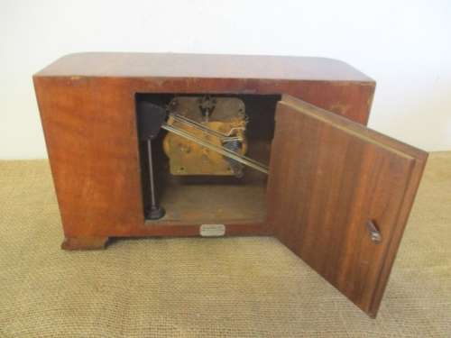 Very Rare And Old Vintage Mantle Clock With Winding Up Key                      Approx 1930`s