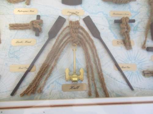 Nice Framed Wall Hanging Display Set Of Nautical Rope Knots
