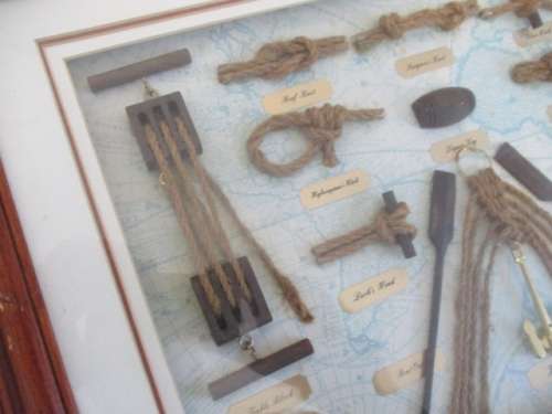 Nice Framed Wall Hanging Display Set Of Nautical Rope Knots