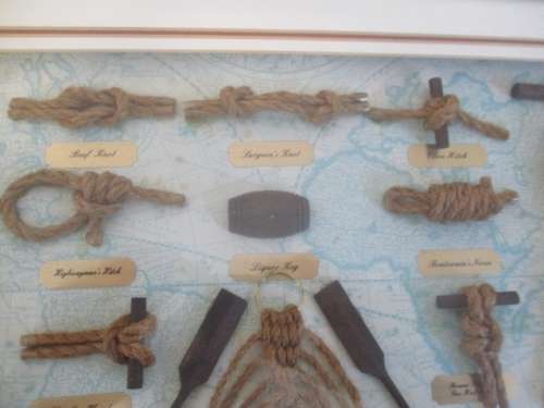 Nice Framed Wall Hanging Display Set Of Nautical Rope Knots