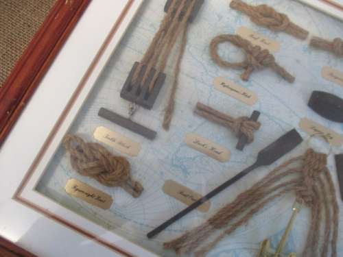 Nice Framed Wall Hanging Display Set Of Nautical Rope Knots