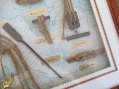 Nice Framed Wall Hanging Display Set Of Nautical Rope Knots