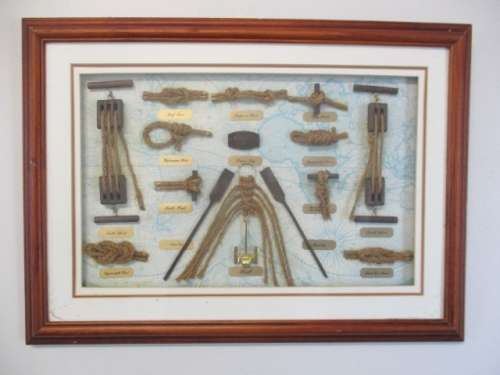 Nice Framed Wall Hanging Display Set Of Nautical Rope Knots