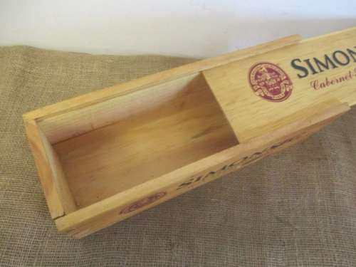 Nice Sturdy Simonsig Cabernet Sauvignon 1,5Litre Wooden Wine Box With Sliding Lid