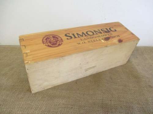 Nice Sturdy Simonsig Cabernet Sauvignon 1,5Litre Wooden Wine Box With Sliding Lid