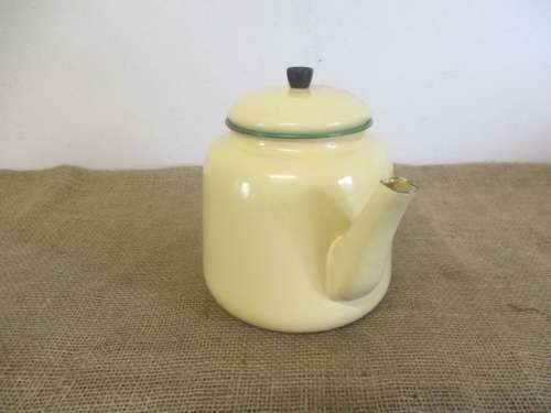 Beautiful Fairly Large Vintage Old Fashioned Enamel Coffee Pot