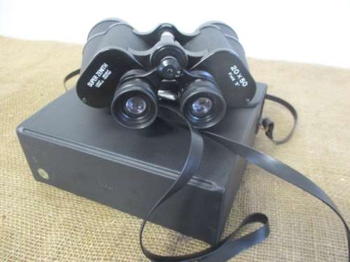 Super Good Vintage Super Zenith 20 X 50 Field 3` Binocular With End Caps And In Original Case