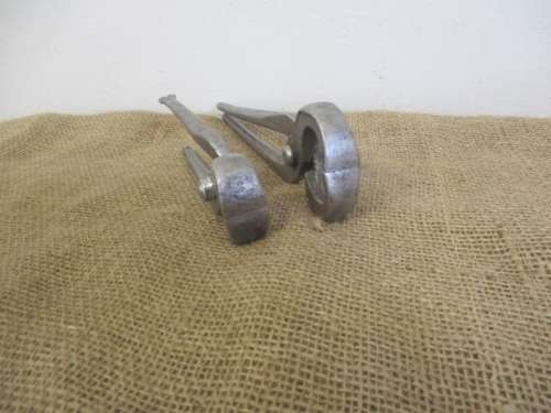The Legends....Two Nice Vintage 10 inch & 7 inch Solid Steel Blacksmith Tongs