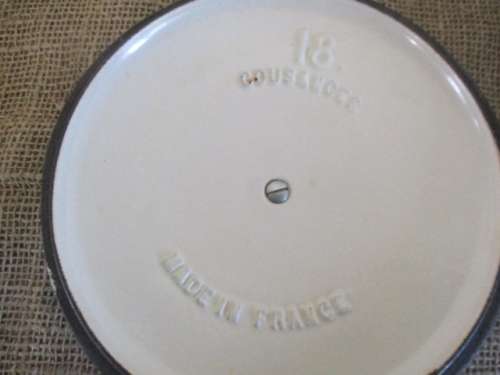 Nice Vintage Cousances 18 Lidded Enameled Cast Iron Sauce Pan                  France