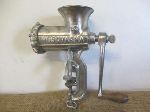 For Marvan`s Bid Only -  Complete Vintage Cast Iron No 10 Husqvarna Reliance Meat Mincer