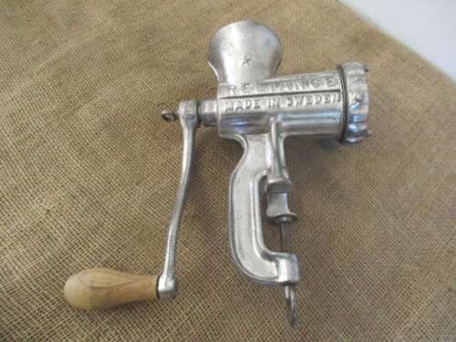 Beautiful And Complete Vintage Cast Iron No 8 Husqvarna Reliance Meat Mincer         Made In Sweden