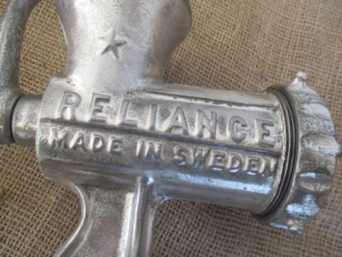 Beautiful And Complete Vintage Cast Iron No 8 Husqvarna Reliance Meat Mincer         Made In Sweden