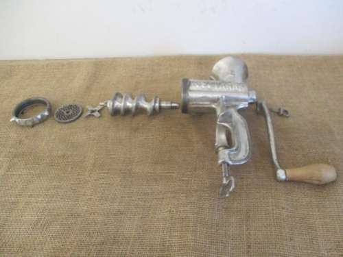 Beautiful And Complete Vintage Cast Iron No 8 Husqvarna Reliance Meat Mincer         Made In Sweden
