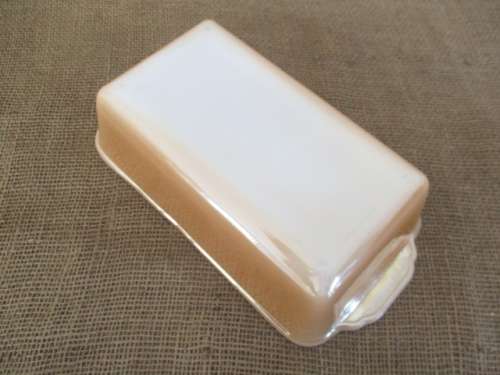 Lovely Vintage 1qt Fire King Peach Luster Loaf Pan #409             Made In U.S.A.
