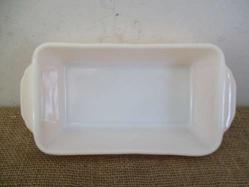 Lovely Vintage 1qt Fire King Peach Luster Loaf Pan #409             Made In U.S.A.