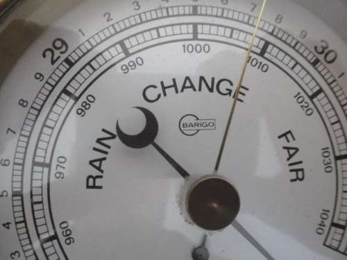 Beautiful Vintage Barigo Brass Wall Hanging Weather Barometer        Made In Germany