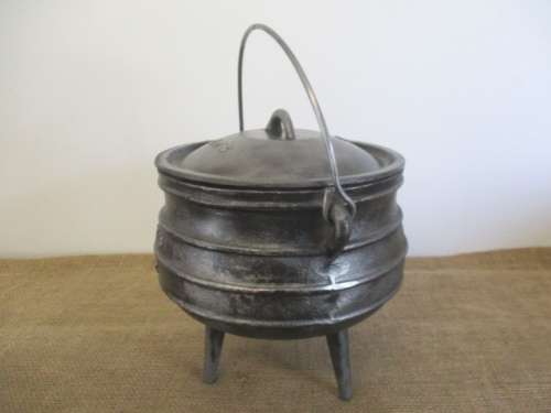An Excellent Robust And Sizable LK`s #2 3 Legged Solid Cast Iron Potjie Pot