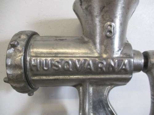 Perfect And Complete Vintage Cast Iron No 8 Husqvarna Reliance Meat Mincer         Made In Sweden