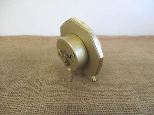 Beautiful Vintage Ronbe Brass Wind-Up Alarm Travel Clock        West Germany