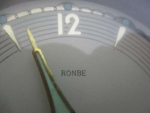 Beautiful Vintage Ronbe Brass Wind-Up Alarm Travel Clock        West Germany