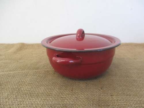 For Lorna`s bid only - Smart Old Enamel Lidded Dish