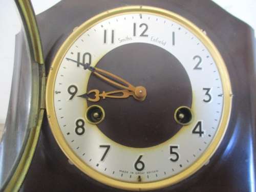 For Repairs....Lovely Rare Antique Smiths Enfield Bakelite Mantel Clock      Approx 1930`s - 1940`s