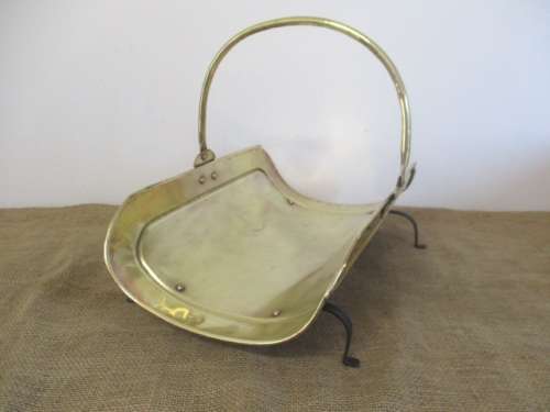 Wonderful Vintage Brass Fireplace Wood Holder