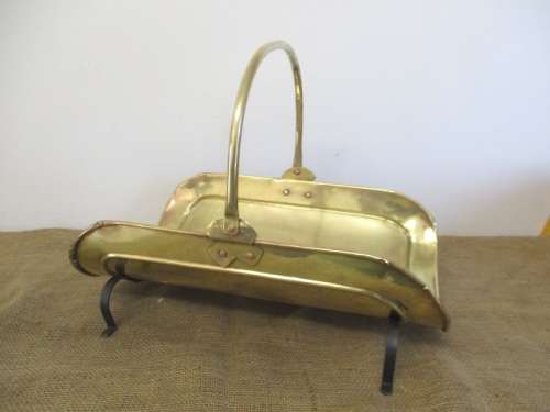 Wonderful Vintage Brass Fireplace Wood Holder