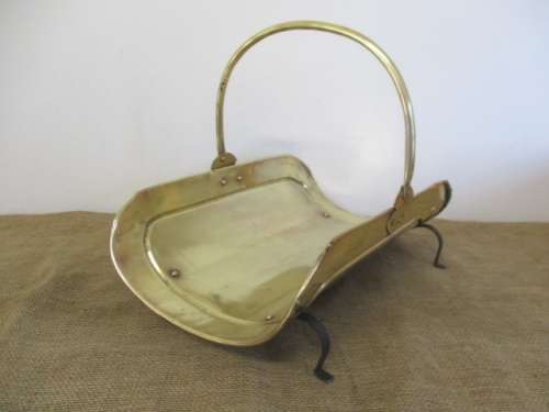 Wonderful Vintage Brass Fireplace Wood Holder