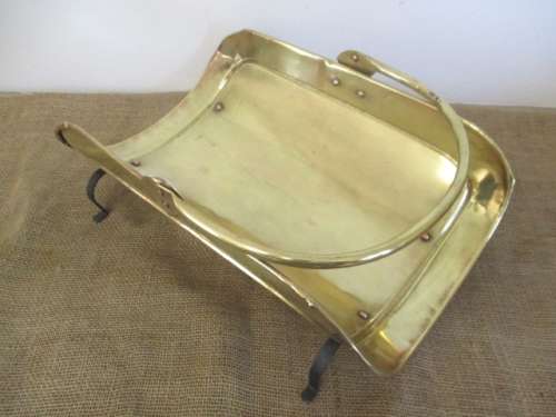 Wonderful Vintage Brass Fireplace Wood Holder