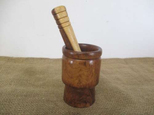 Lovable Wooden Mortar And Pestle