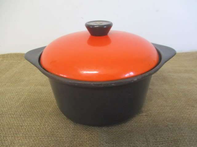 Indispensable In The Kitchen......Beautiful Cast Iron Flat Bottom Lidded Pot With An Ideal Depth