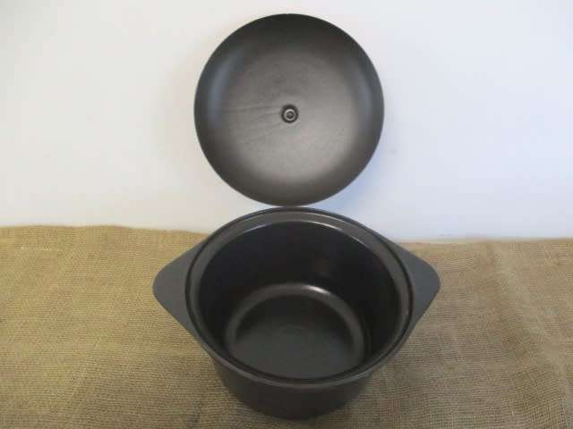 Indispensable In The Kitchen......Beautiful Cast Iron Flat Bottom Lidded Pot With An Ideal Depth