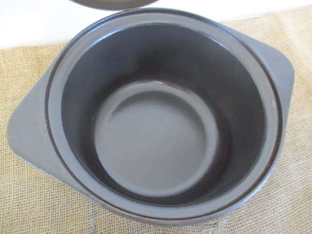 Indispensable In The Kitchen......Beautiful Cast Iron Flat Bottom Lidded Pot With An Ideal Depth