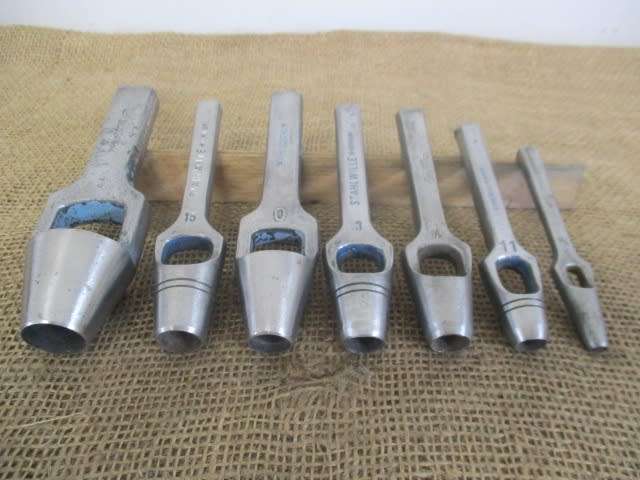 Superb Vintage Heavy Duty Mixed Brand Leather Hollow Punch Set