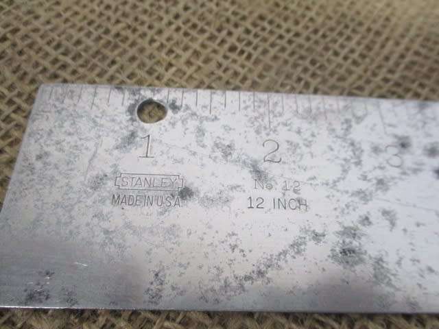 Beautiful Vintage No 12 Stanley 12 inch All Metal Try Square        Made In USA