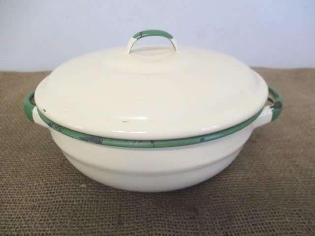 Smart Real Old School Enamel Lidded Dish